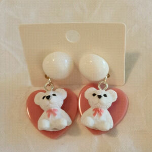 Teddybear Heart Earrings